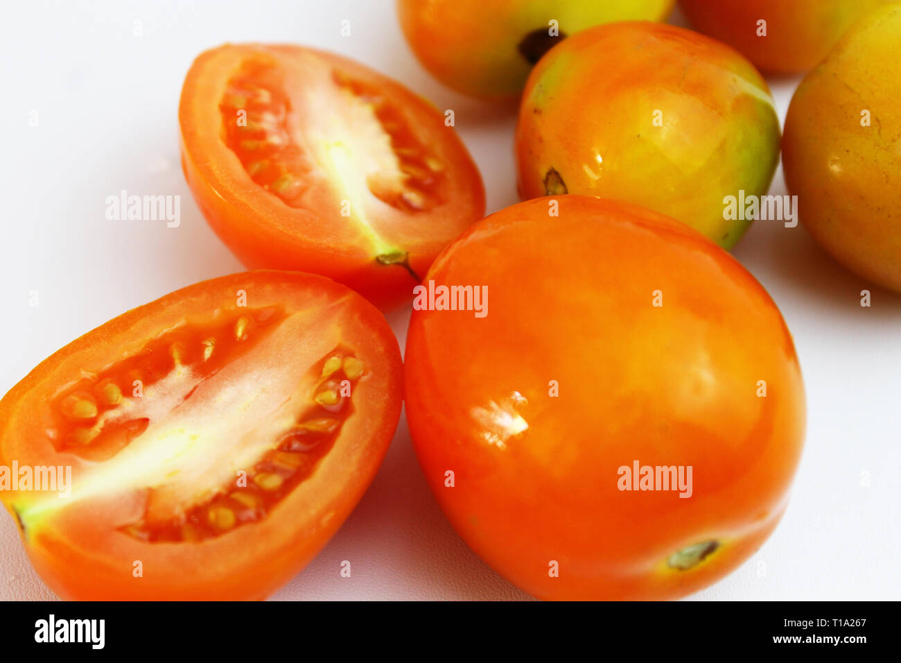 fresh tomatoes on white backgroud Stock Photo
