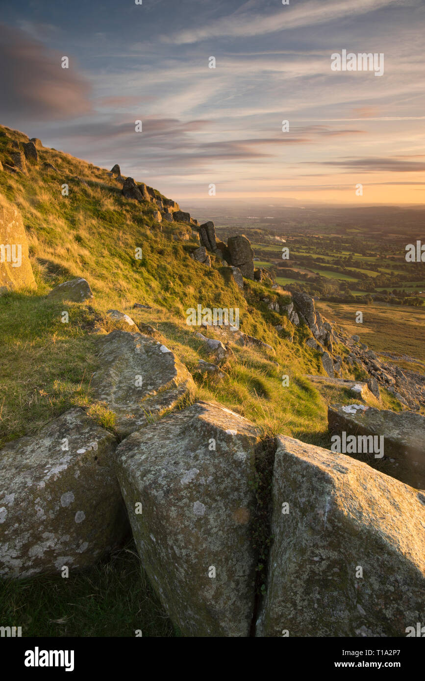 A view from the summit of Titterstone Clee Hill which is the third