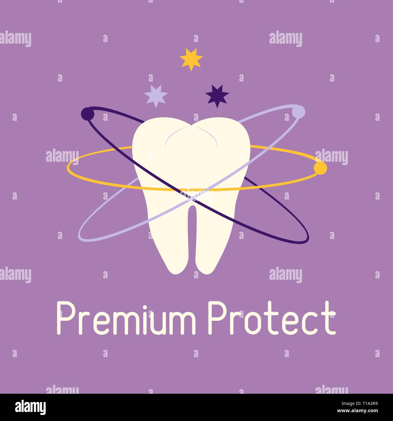 Vector Illustration With Tooth Protection For Teeth Dental