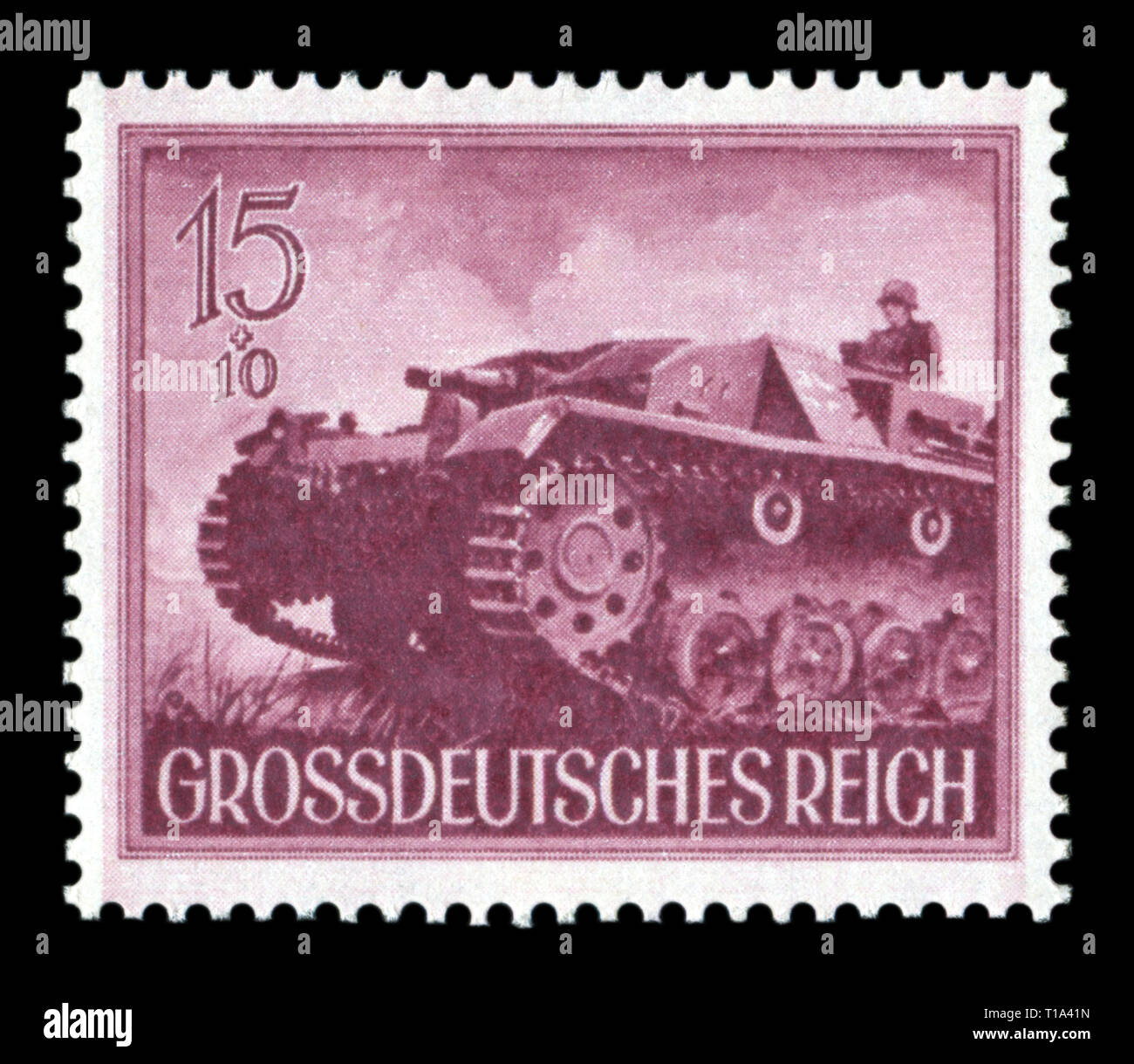 German historical stamp: Sturmgeschütz III assault gun (StuG III). The Army Of The third Reich. Day of commemoration of the fallen soldiers, 1944 Stock Photo