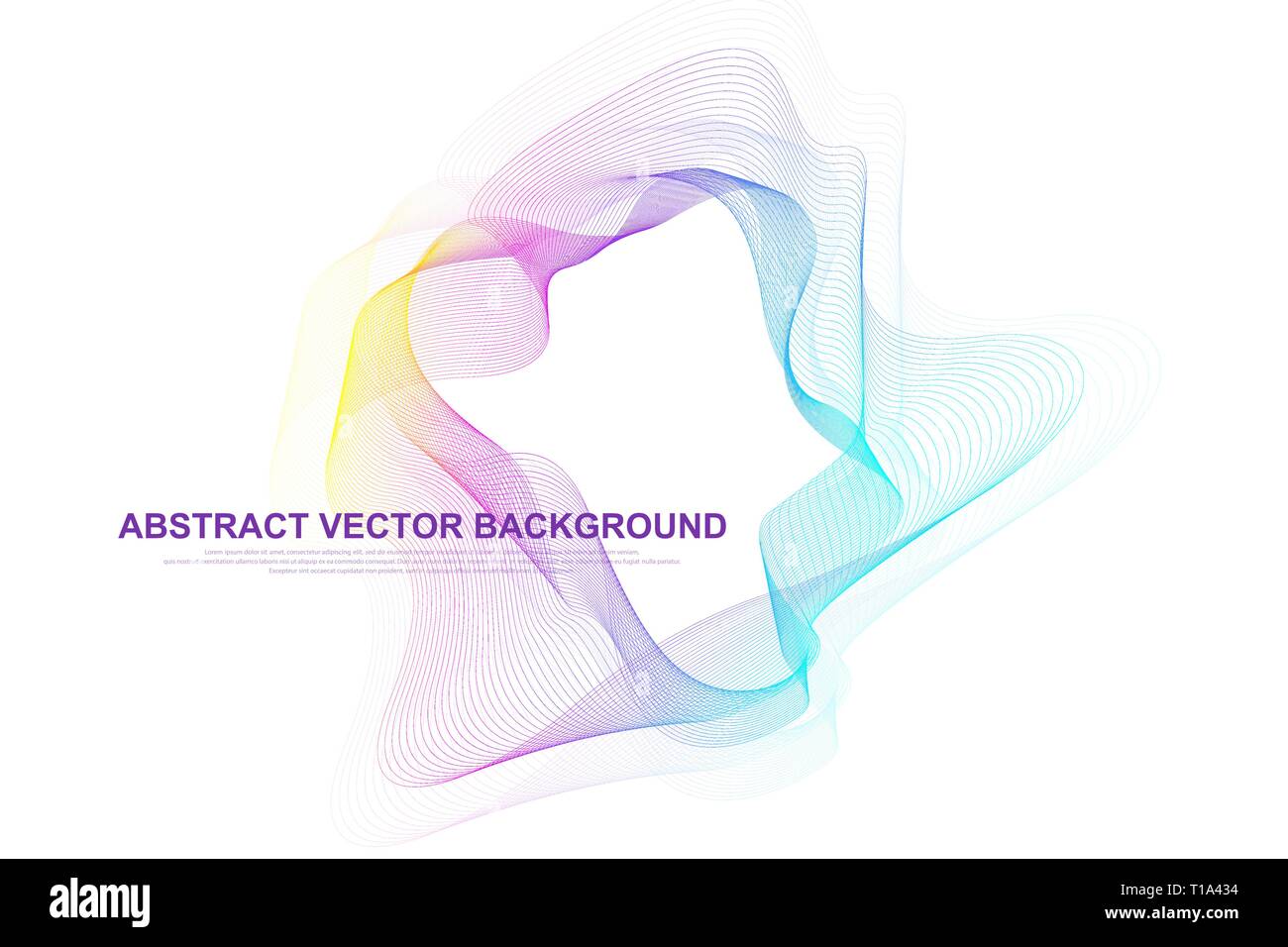 Abstract colorful wave lines background. Circular wireframe mesh logo ...
