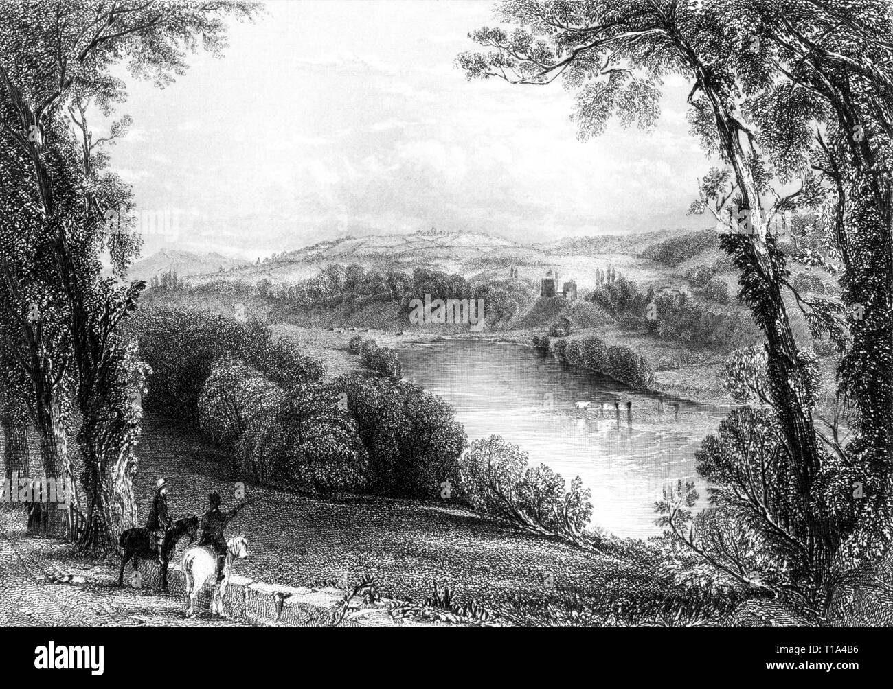 an-engraving-of-clifford-castle-on-the-banks-of-the-river-wye