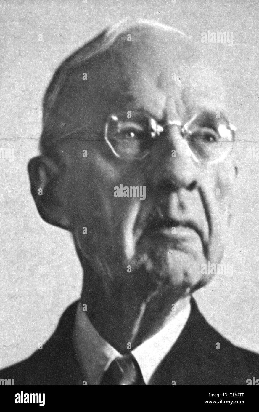 religion, sect, Mormon, Rudger Clawson, 1857 - 1943, President of the Twelve Apostles, portrait, from: 'Life Magazine', New York, January 1938, Additional-Rights-Clearance-Info-Not-Available Stock Photo