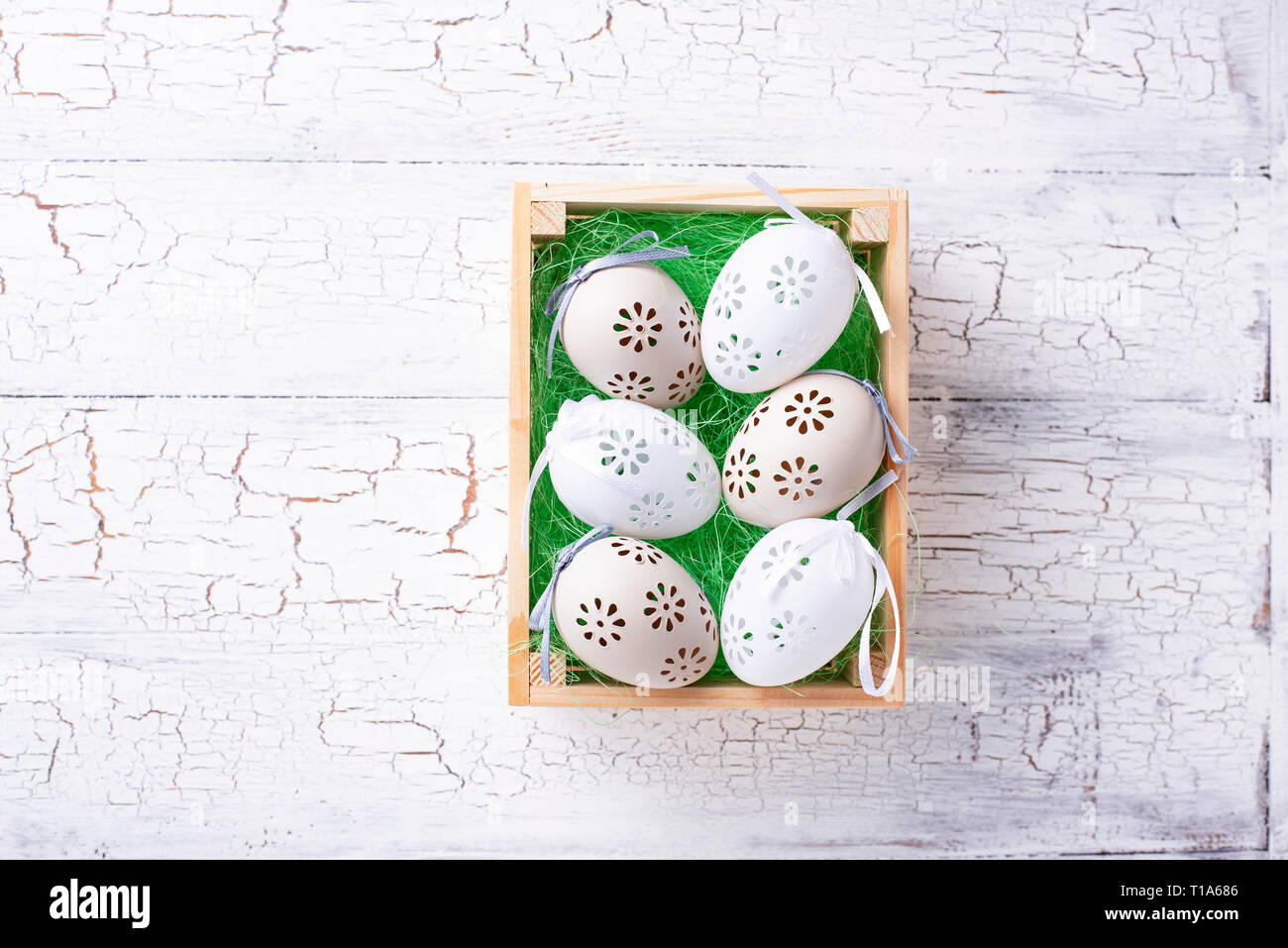 Easter background with decorative eggs Stock Photo - Alamy