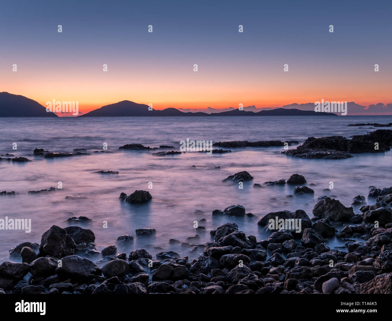 sea sunset landscape Stock Photo - Alamy