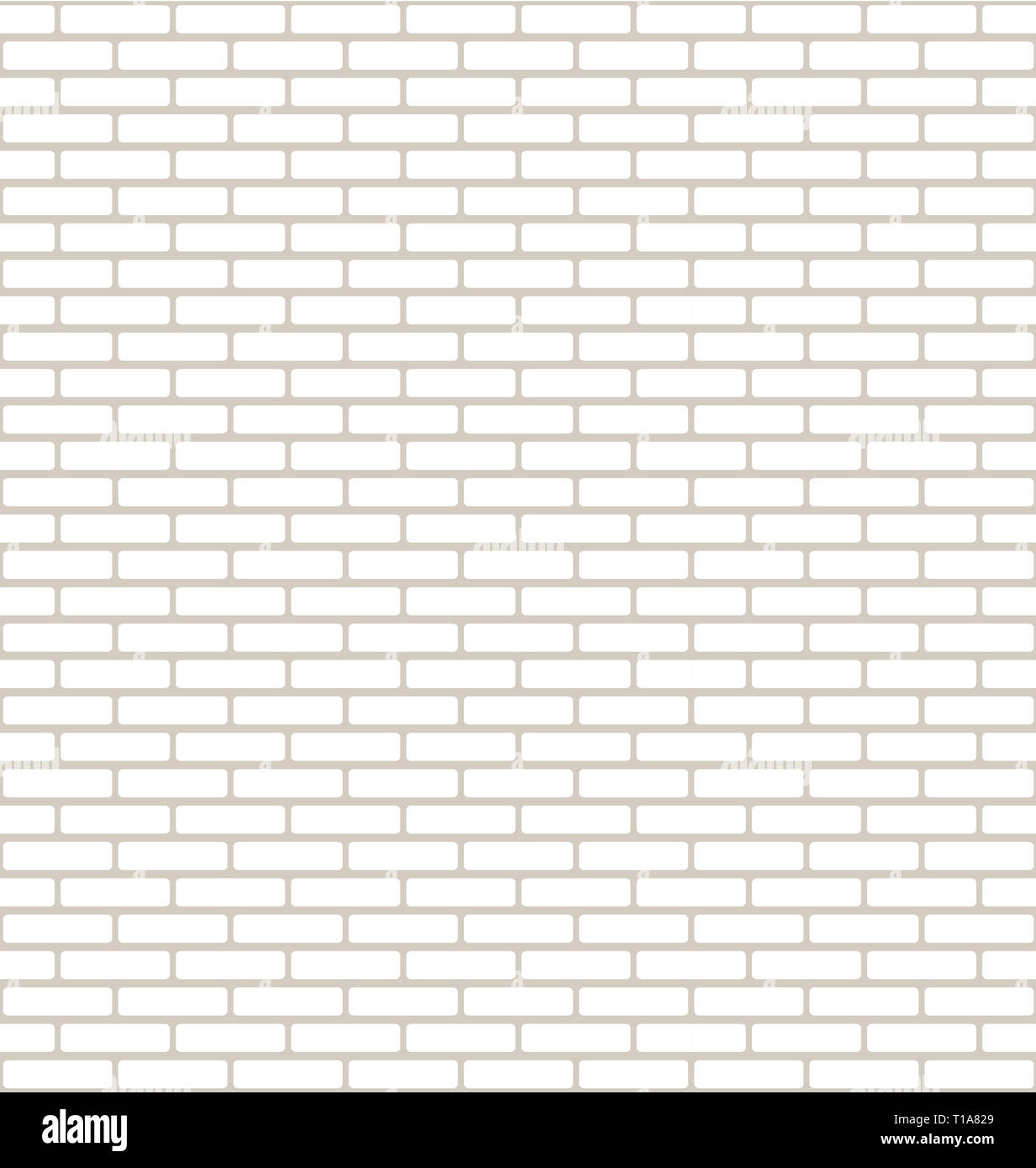 Brick Wall Texture with Small Bricks in White and Light Brown Stock Photo