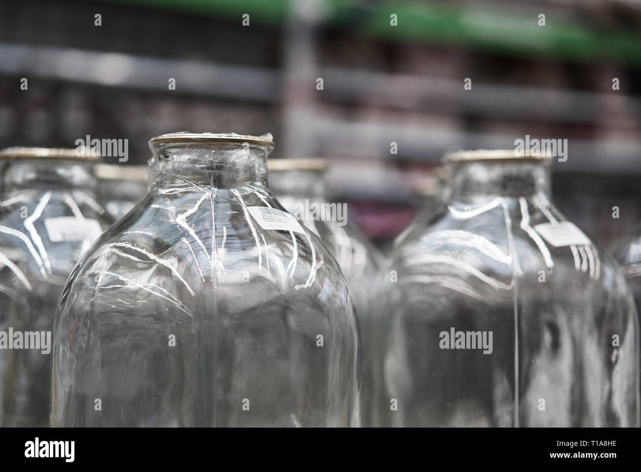 glass containers in the store Stock Photo Alamy