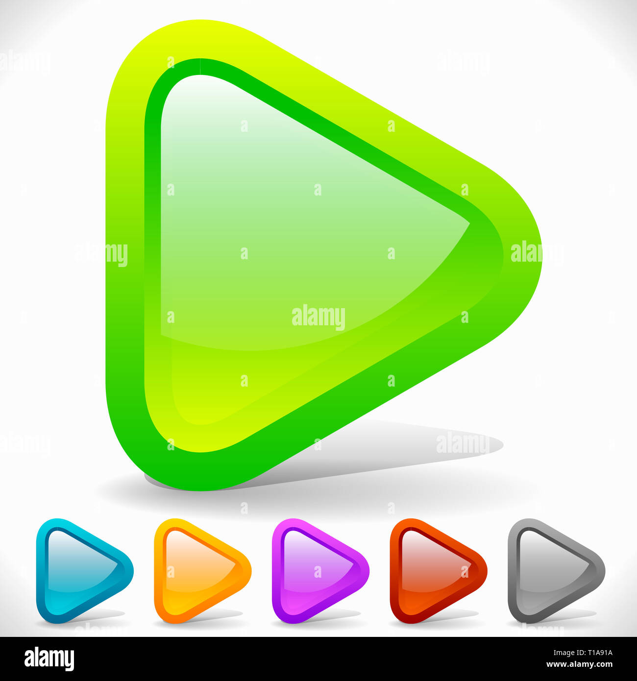 Rounded Play Buttons. Eps 10 Vector Graphics Stock Photo Alamy