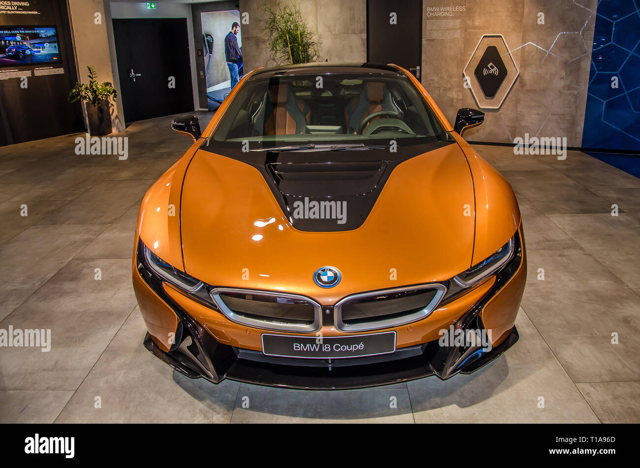 BMW Welt is located in front of the BMW Group Headquarters, and it