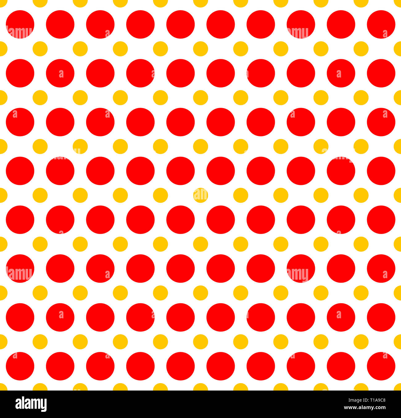 Red yellow dotted, polka dot background. Vector illustration Stock