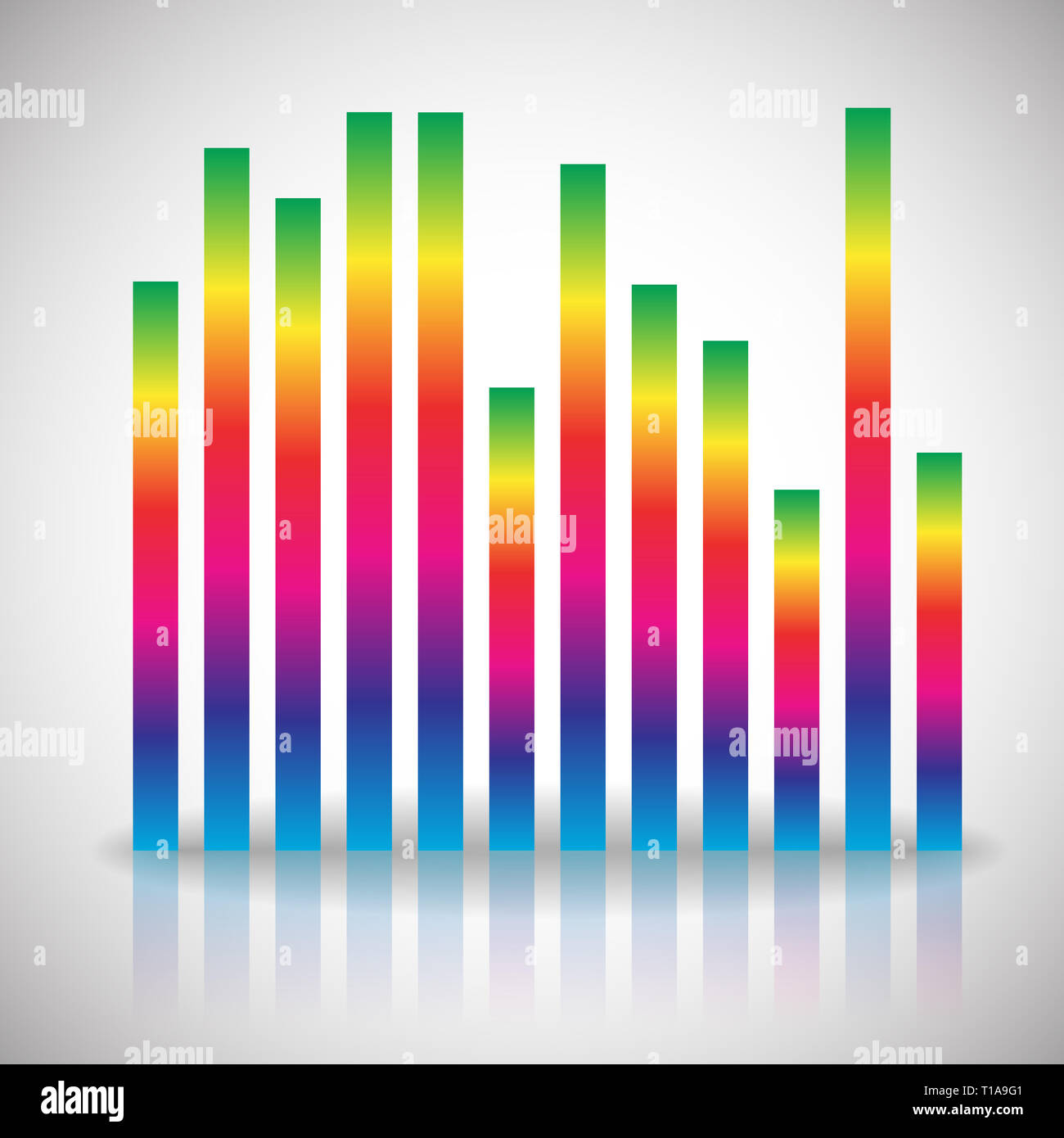 Single colorful eq, equalizer element isolated on white background