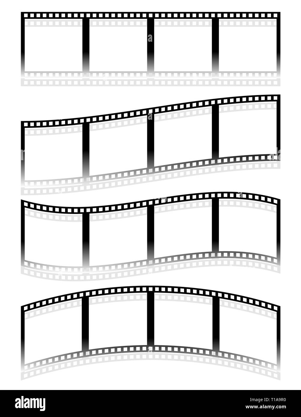 Black and white film strips, film tapes Stock Photo Alamy