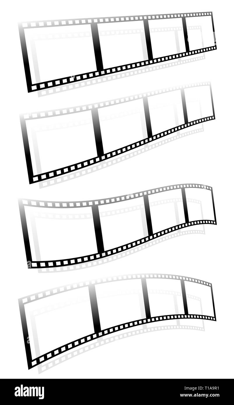 Black and white film strips, film tapes Stock Photo Alamy