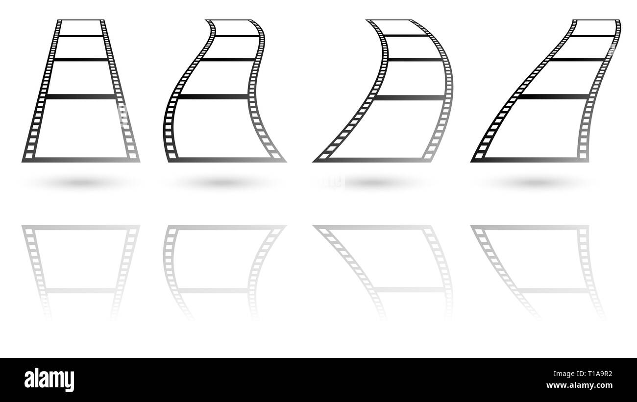 Black and white film strips, film tapes Stock Photo Alamy