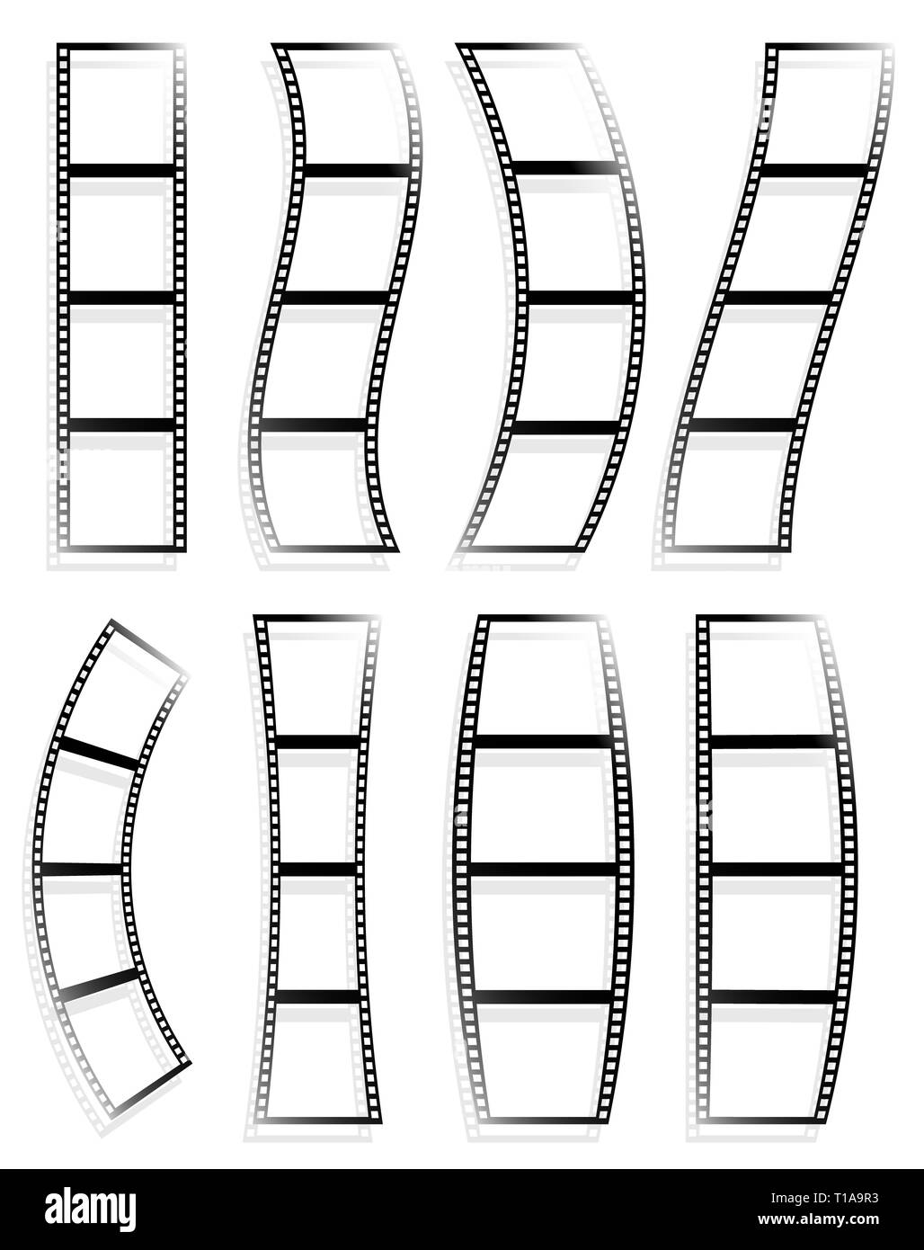 Black and white film strips, film tapes Stock Photo Alamy