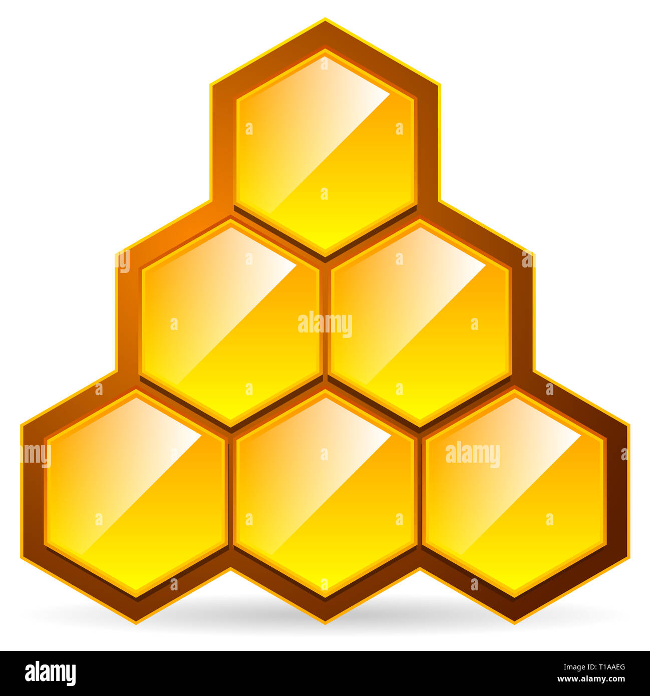 Eps 10 vector illustration of Honeycomb, honey cell illustration / icon isolated. Organic sweetener, natural food, nutrition, healthy ingredients, bee Stock Photo