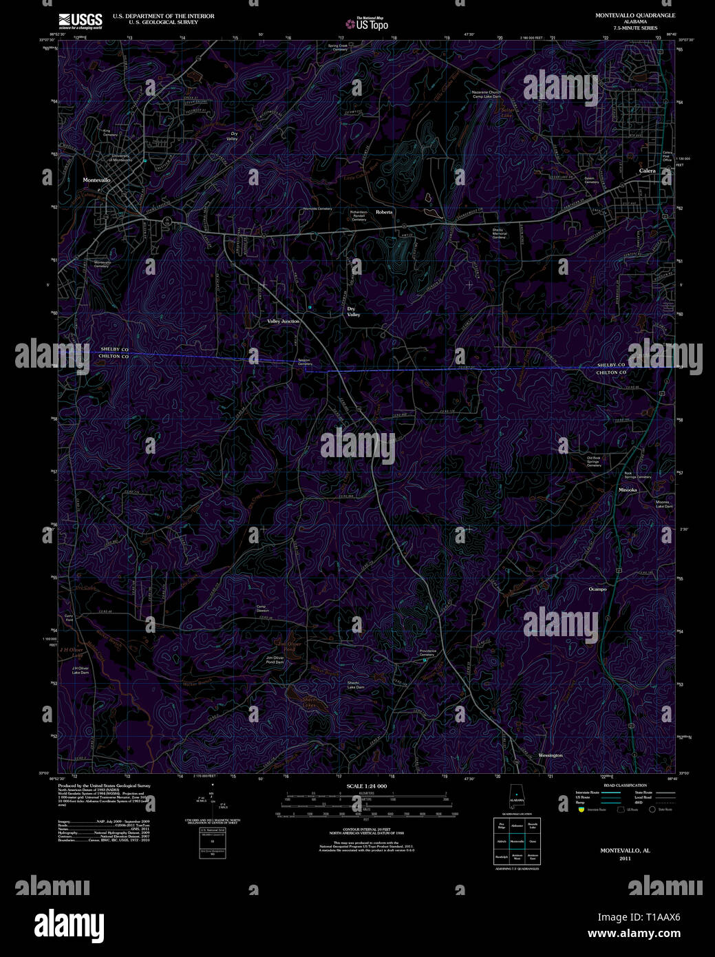 Montevallo alabama map hires stock photography and images Alamy