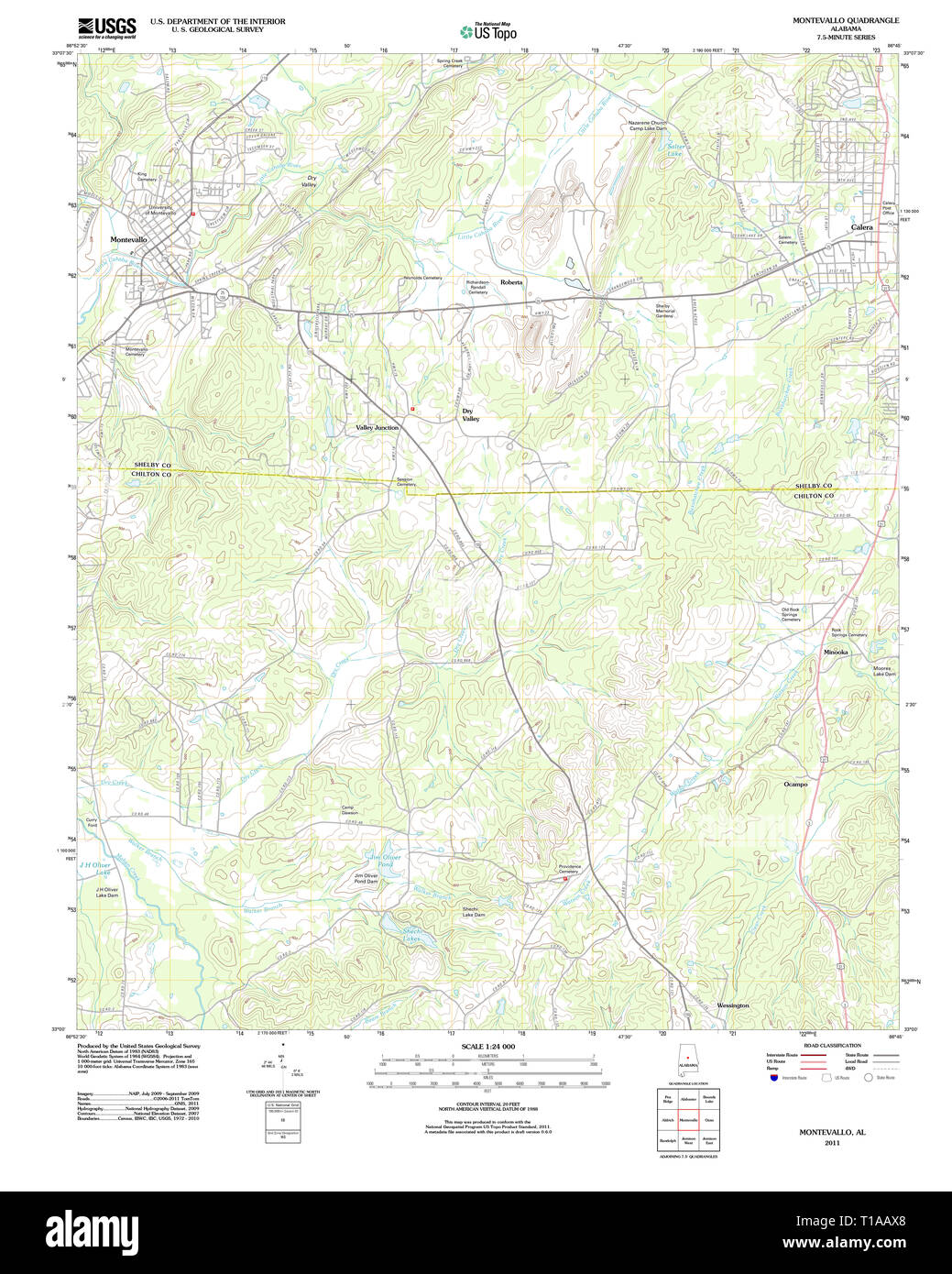 Montevallo alabama map hires stock photography and images Alamy