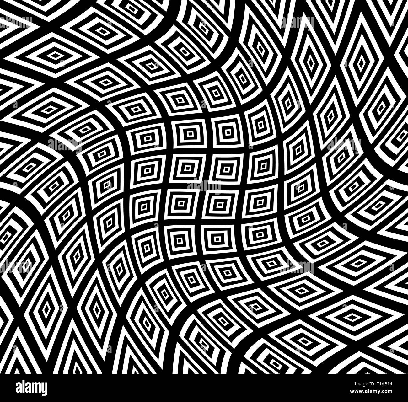 Eps 10 Vector Illustration of Square pattern with swirling distortion