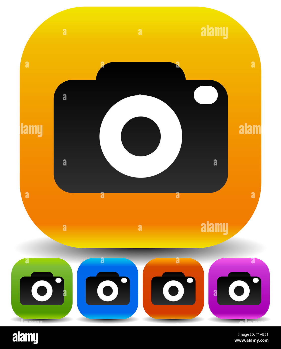 Eps 10 vector illustration of Photo camera icons in 5 colors Stock ...