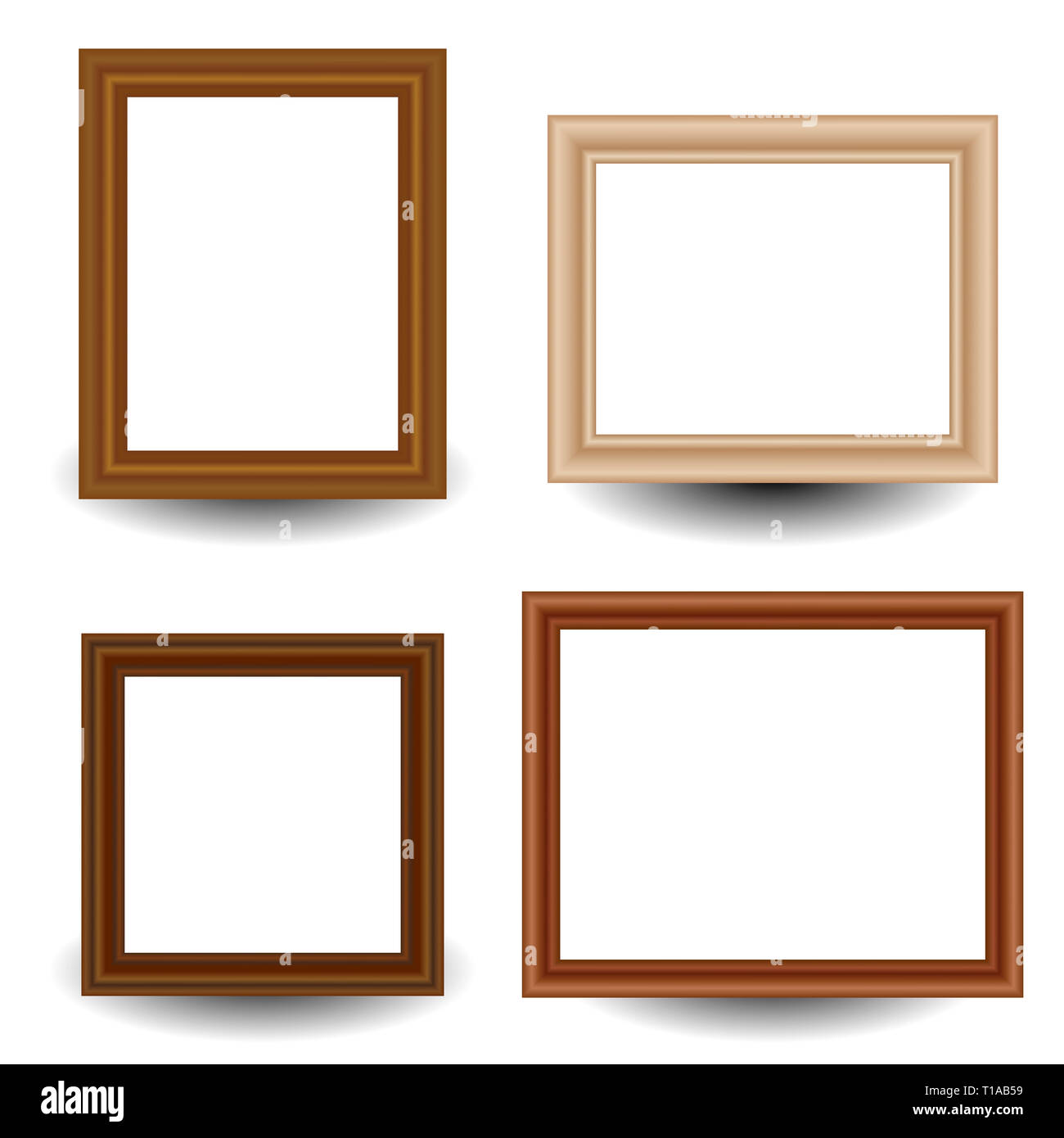 Set of 4 wooden picture, photo frames Stock Photo Alamy