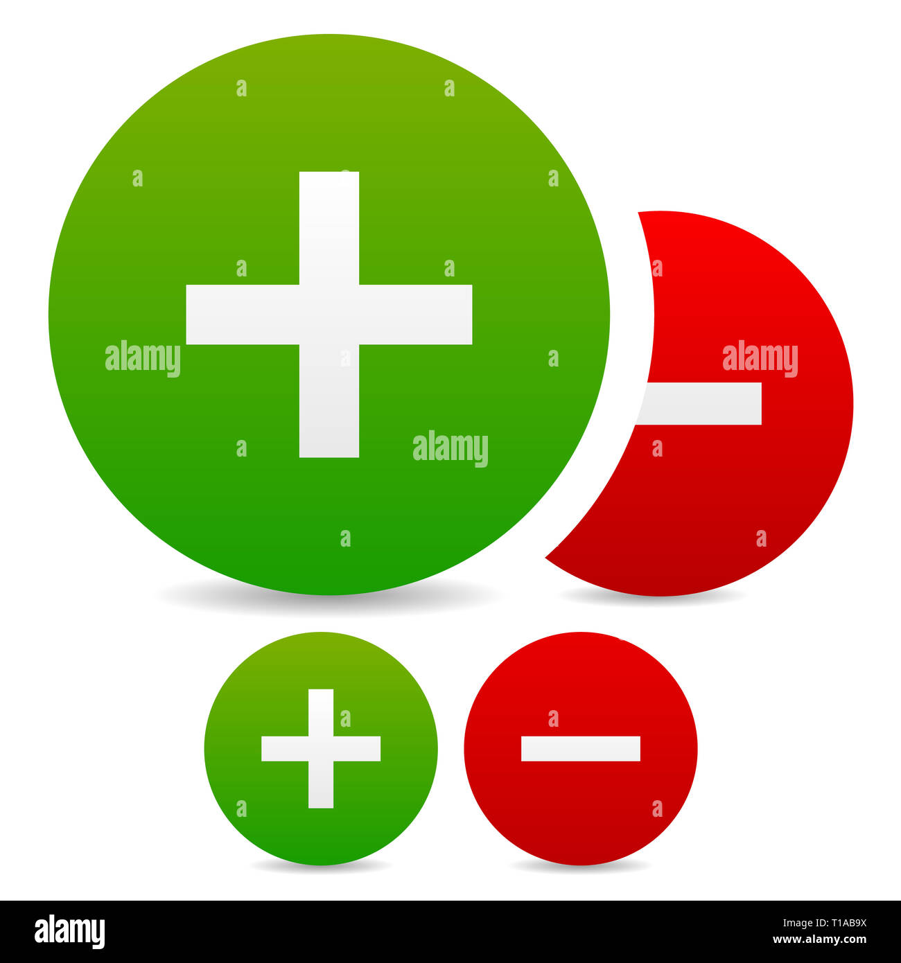 Plus and minus signs, symbols, vector eps 10 Stock Photo Alamy