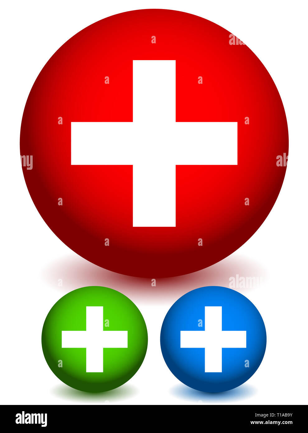 Eps 10 Vector Illustration of Icons with Plus Sign. Sign for Medical ...