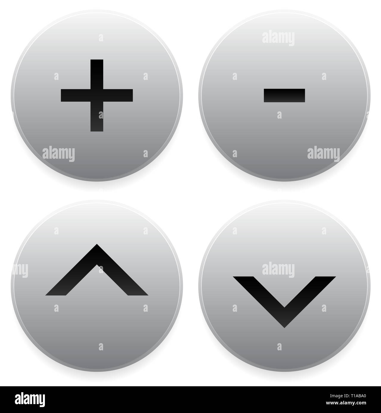 Plus, minus, up and down Stock Photo - Alamy