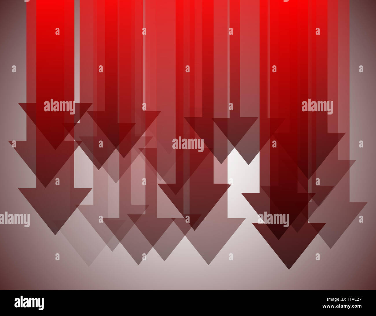Group of red arrows pointing down Stock Photo Alamy