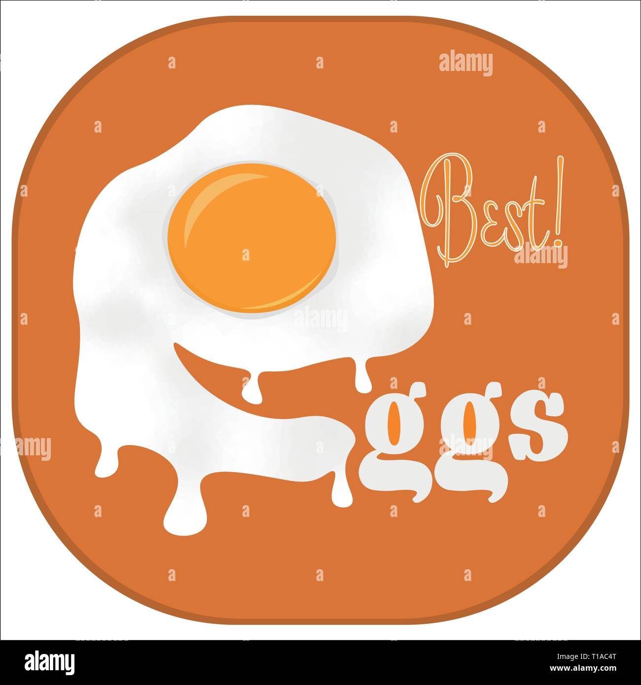 letter e made from scrambled eggs logo best eggs Stock Vector