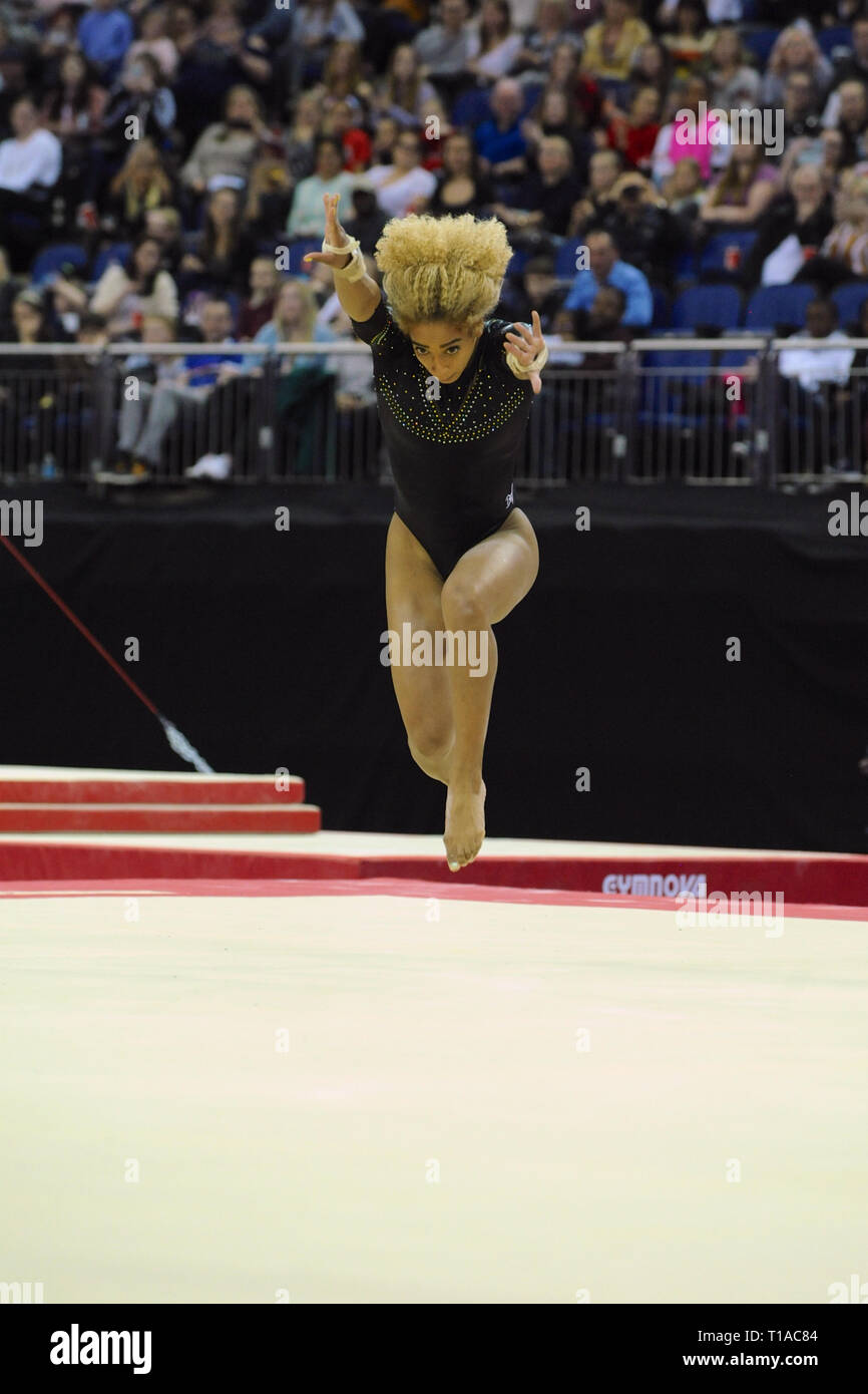 Danusia Francis (JAM) competing in the Floor section of the Superstars