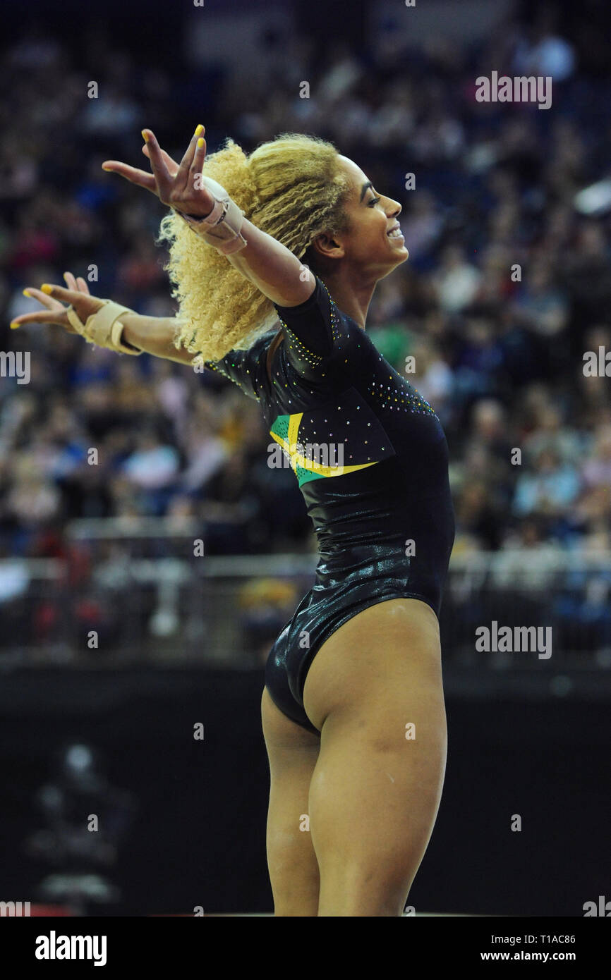 Danusia Francis (JAM) competing in the Floor section of the Superstars