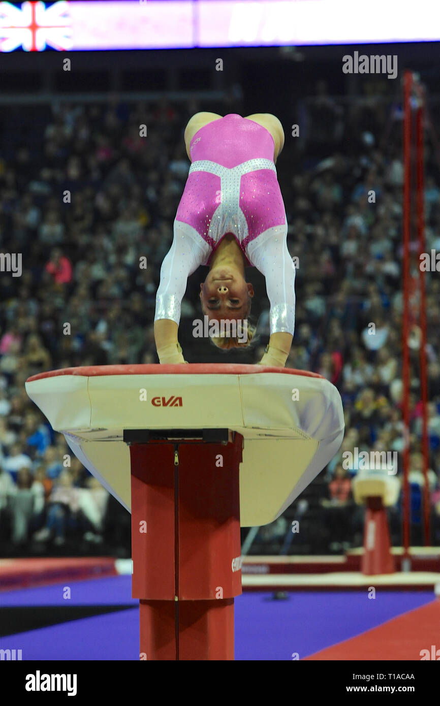Halle Hilton Gbr Competing In The Vault Section Of The