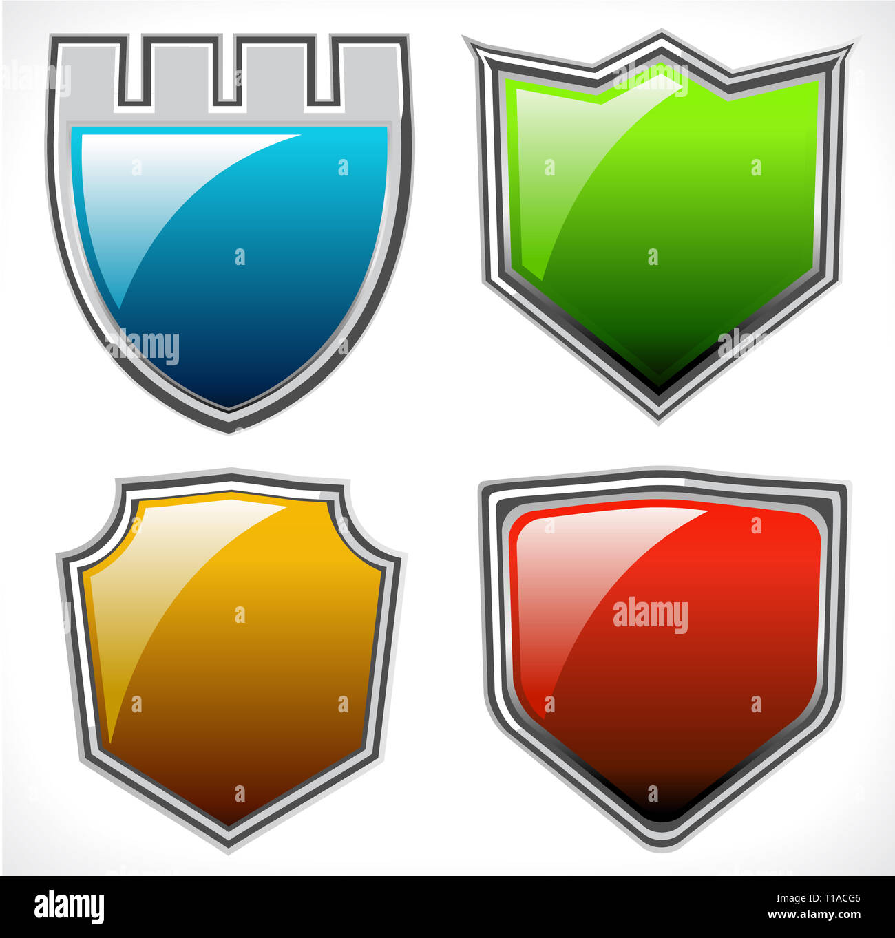 Set of vector shields Stock Photo - Alamy