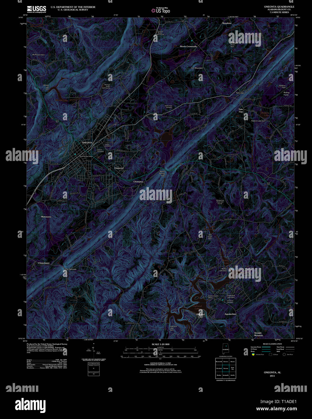 Oneonta alabama map hires stock photography and images Alamy