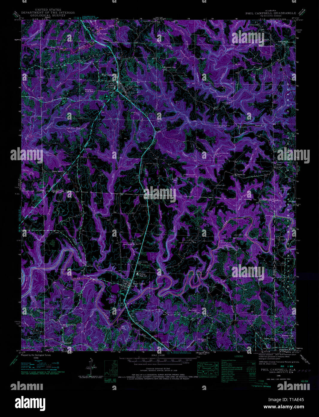 Map of phil campbell hires stock photography and images Alamy