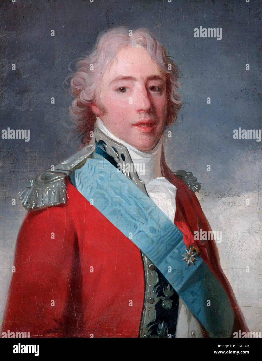Charles Philippe de France, comte d'Artois (1757-1836) - Comte d'Artois, later Charles X of France, by Henri Pierre Danloux. 1798 Stock Photo