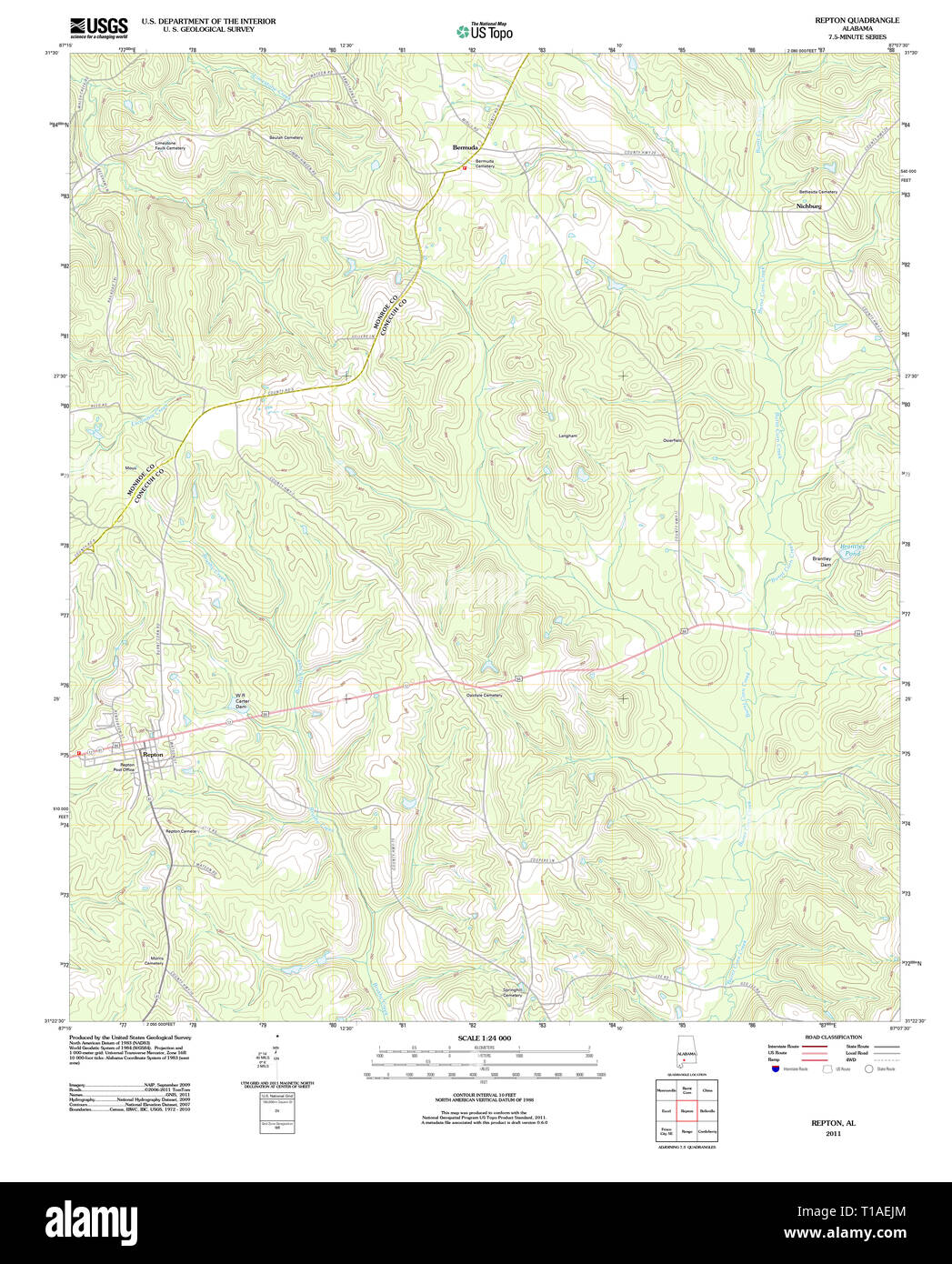 Repton alabama map hires stock photography and images Alamy