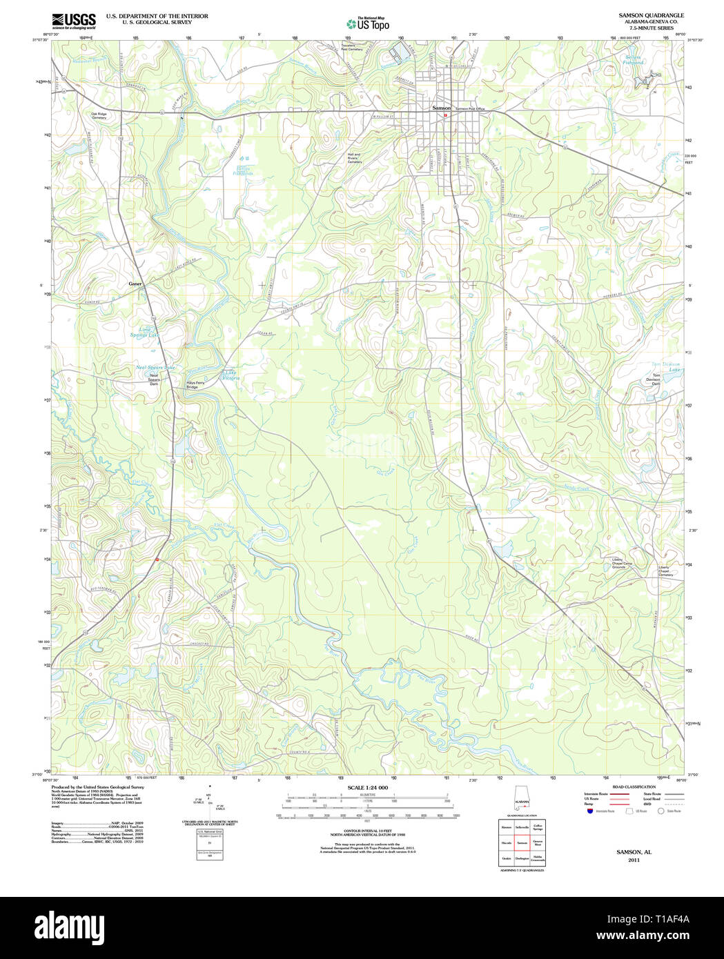 Samson alabama map hi-res stock photography and images - Alamy