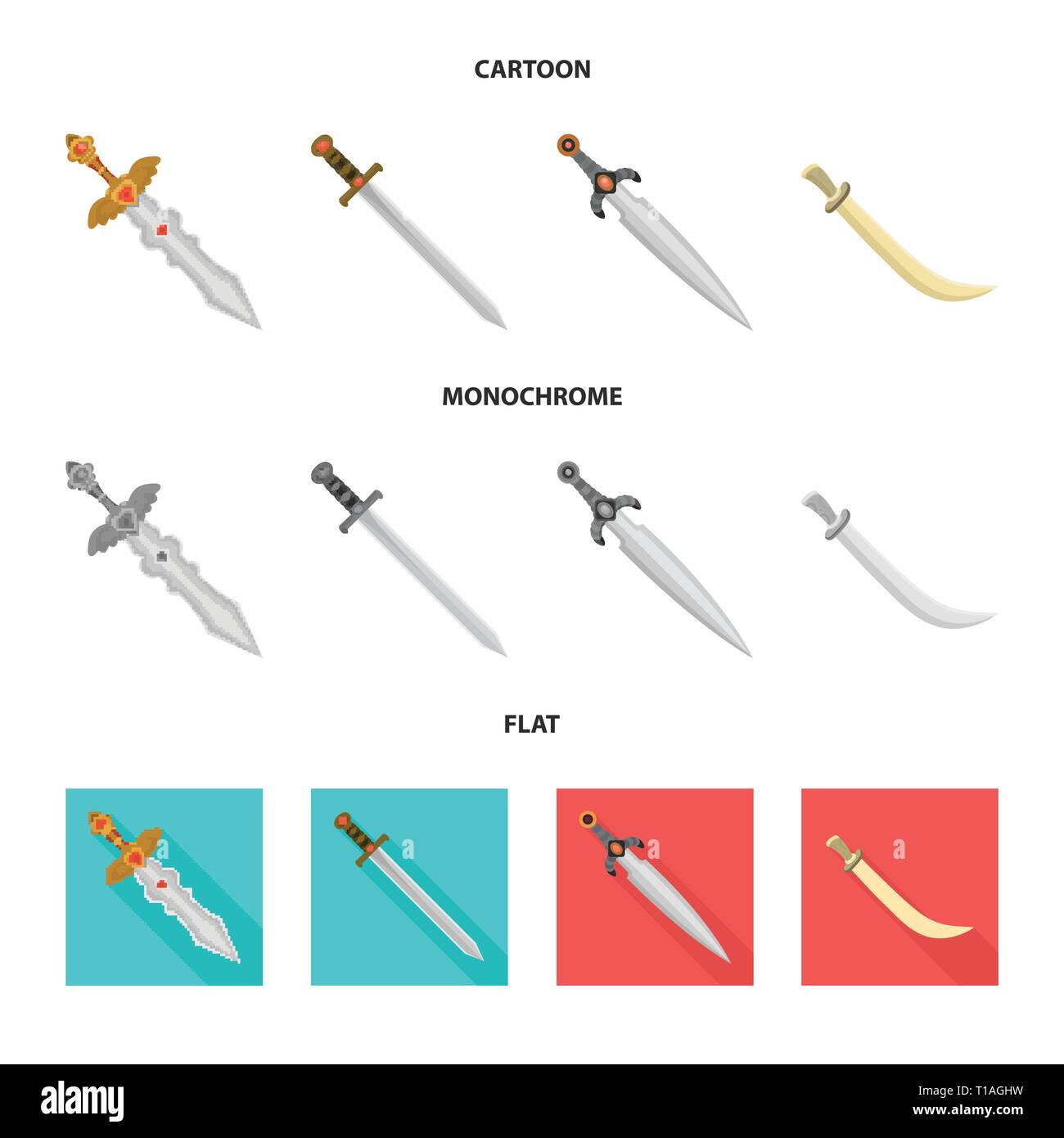 handle,longsword,Spanish,scimitar,decoration,templar,conqueror,wings,battle,ruby,ancient,steel,old,gold,warrior,silver,military,ornament,soldier,stone,power,knight,murder,game,armor,sharp,blade,sword,dagger,knife,weapon,saber,medieval,set,vector,icon,illustration,isolated,collection,design,element,graphic,sign Vector Vectors , Stock Vector