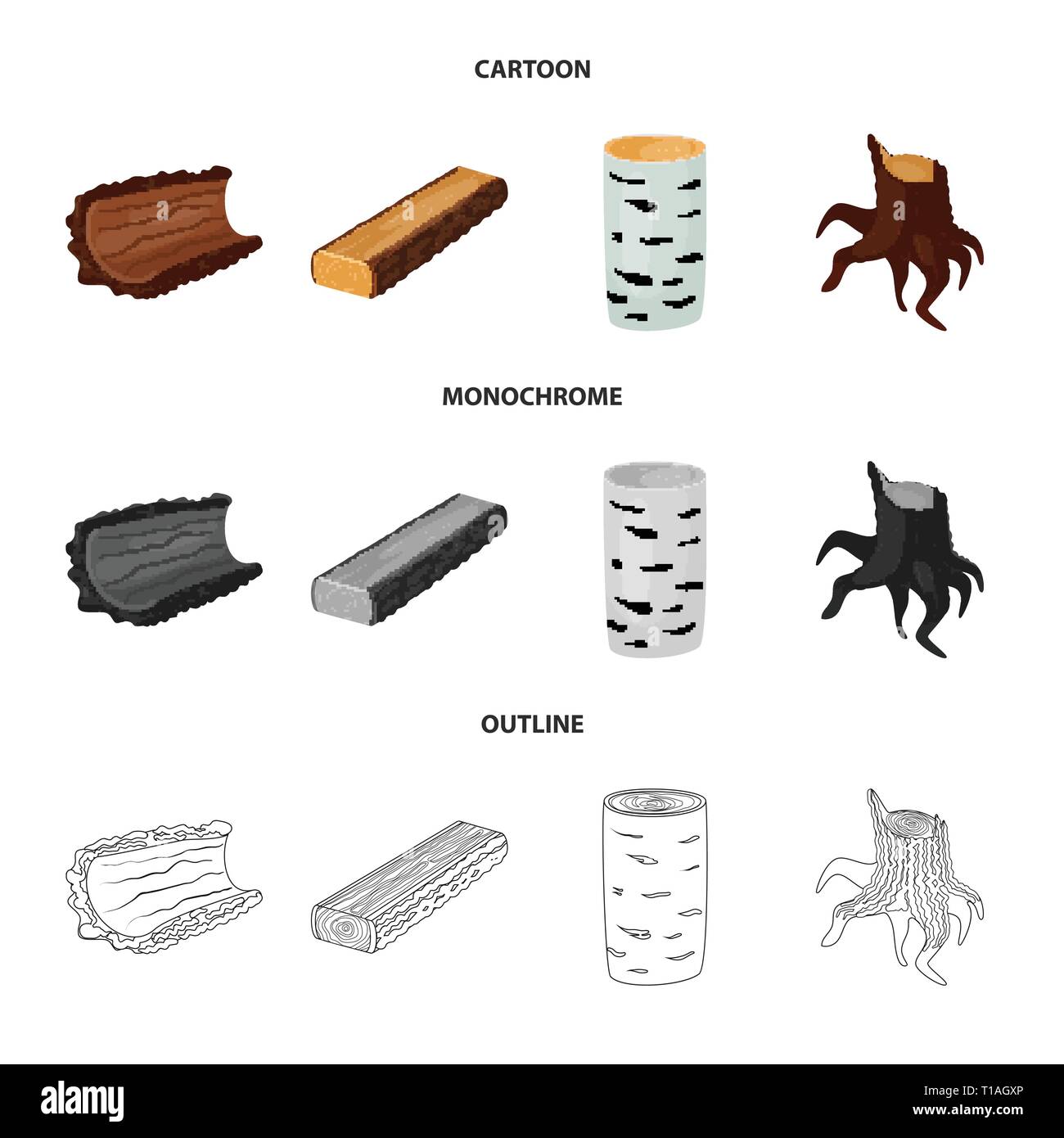 bark,timber,deck,stump,piece,waste,lumber,build,texture,section,trunk,ash,brown,pine,birch,sawdust,firewood,recycling,tree,raw,hardwood,construction,signboard,wood,forest,wooden,material,nature,set,vector,icon,illustration,isolated,collection,design,element,graphic,sign, Vector Vectors , Stock Vector