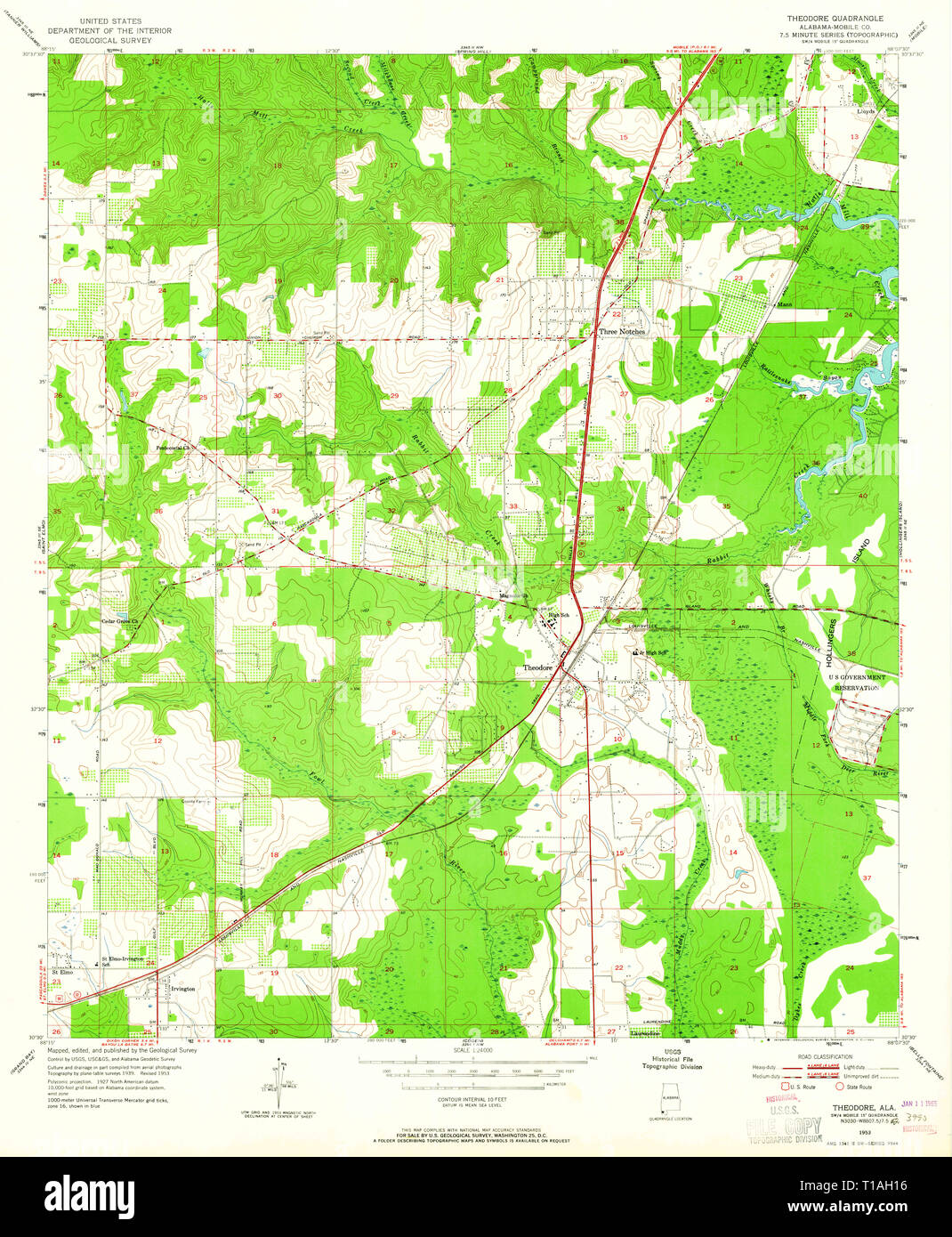 Theodore alabama map hires stock photography and images Alamy