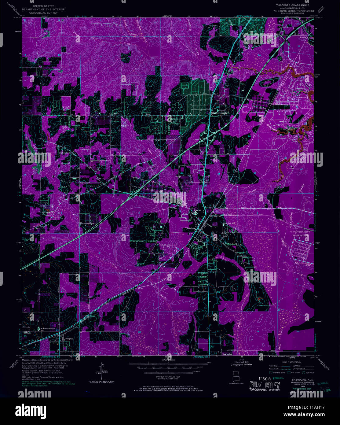 Theodore alabama map hires stock photography and images Alamy