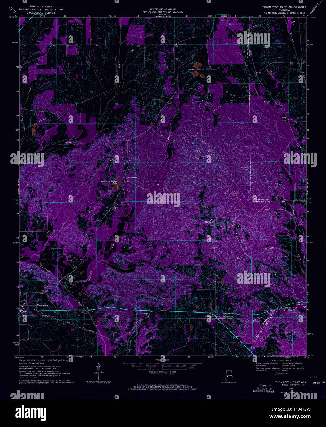 Thomaston alabama map hires stock photography and images Alamy