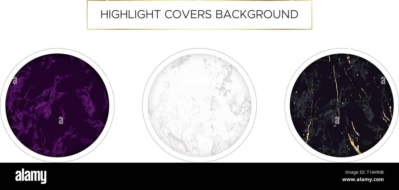 Highlight covers backgrounds. Set of marble design Stock Vector