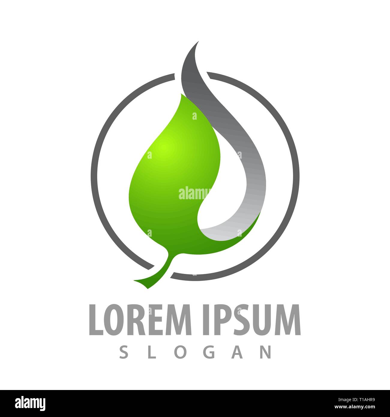 Circle leaf in 3D style concept design. Symbol graphic template element Stock Vector