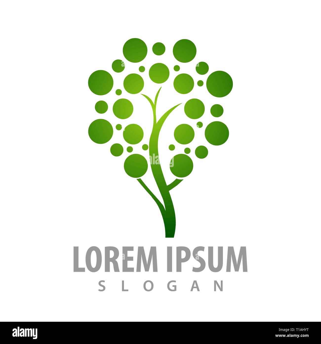 Dot leaf tree concept design. Symbol graphic template element Stock Vector