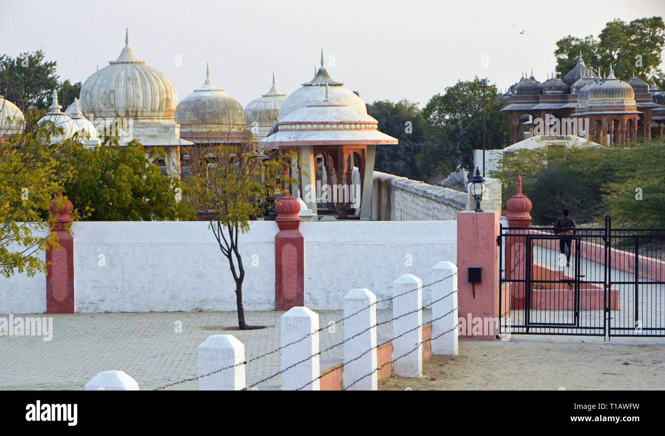 View of the historic burned places of the royal family in Bikaner in northern India, taken on 04
