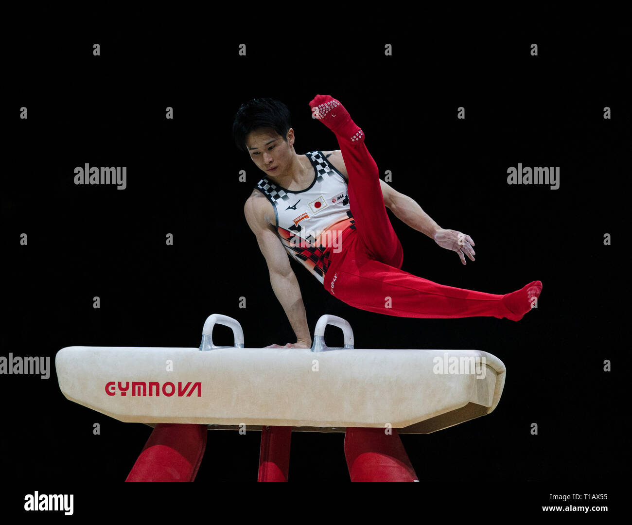 Kazuma Kaya (Japan) in action during Gymnastics World Cup 2019 at