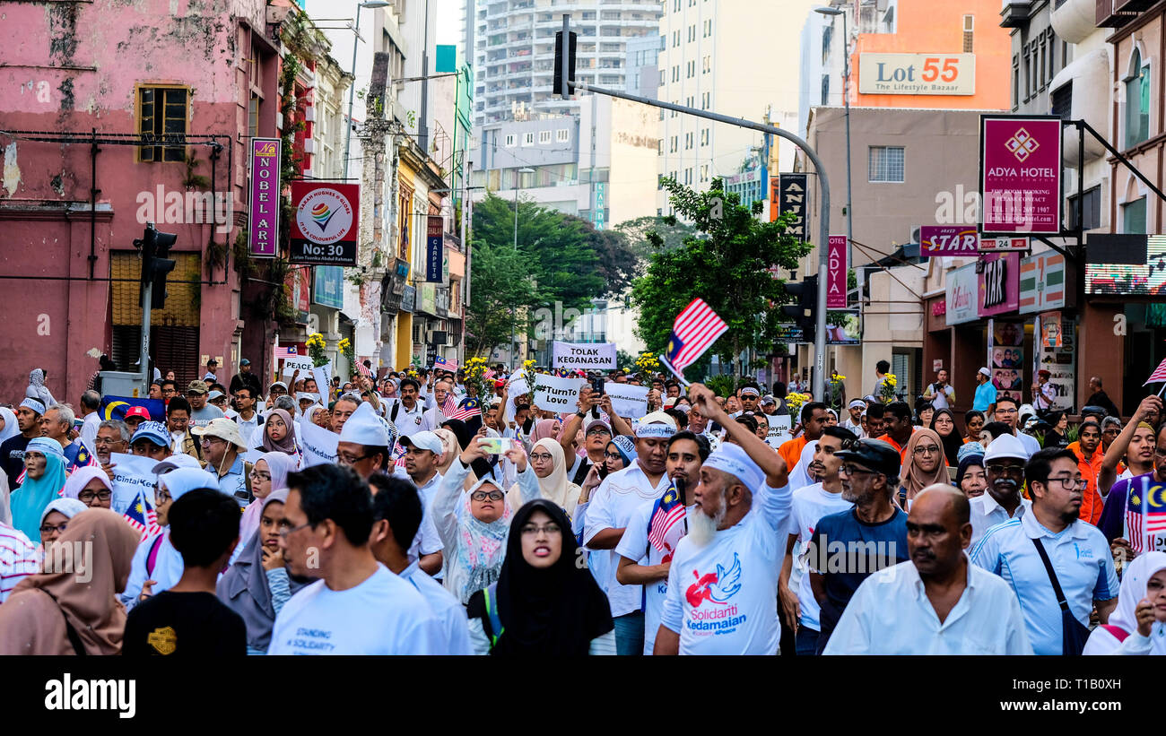 Kuala Lumpur Kuala Lumpur Malaysia 23rd Mar 2019 Malaysians Are Seen Marching On The Streets Of Kuala Lumpur As They Take Part During The Protest Malaysians From Various Races And Religions Gather For